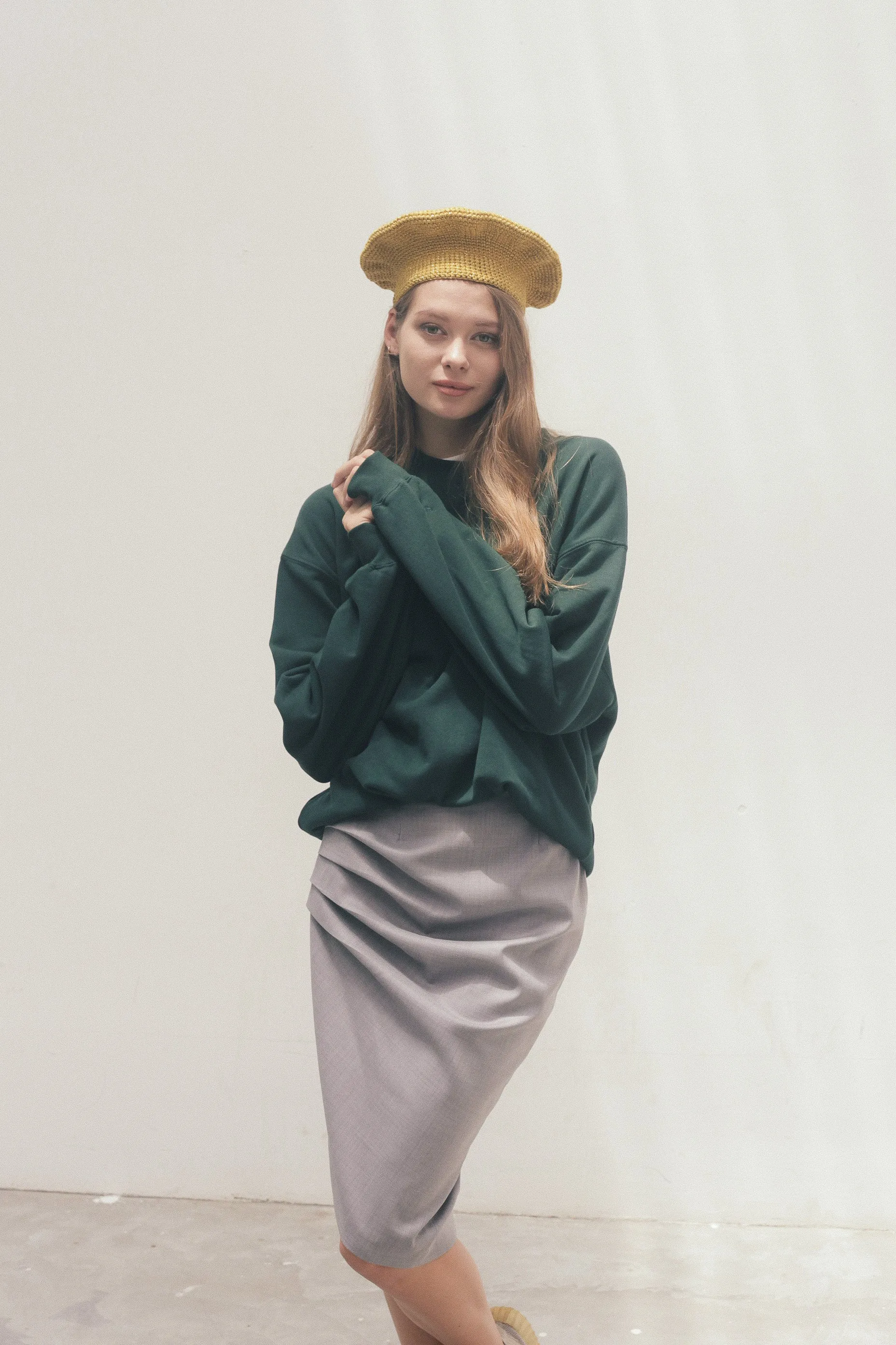 Eva grey midi skirt