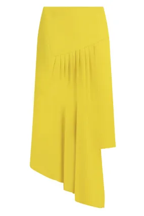 FLUID ASYMMETRIC SPLIT SKIRT YELLOW