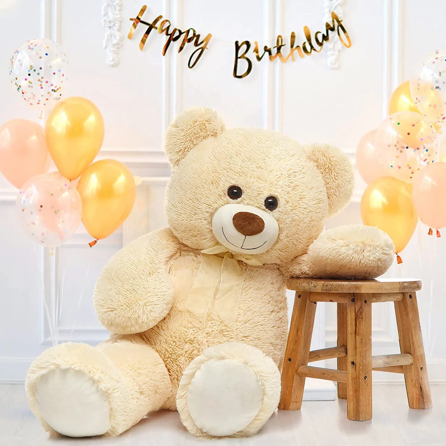 Giant Teddy Bear Plush Toy, Multicolor, 35.4/51 Inches