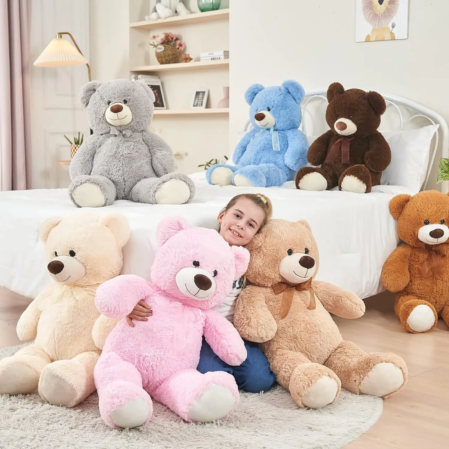 Giant Teddy Bear Plush Toy, Multicolor, 35.4/51 Inches