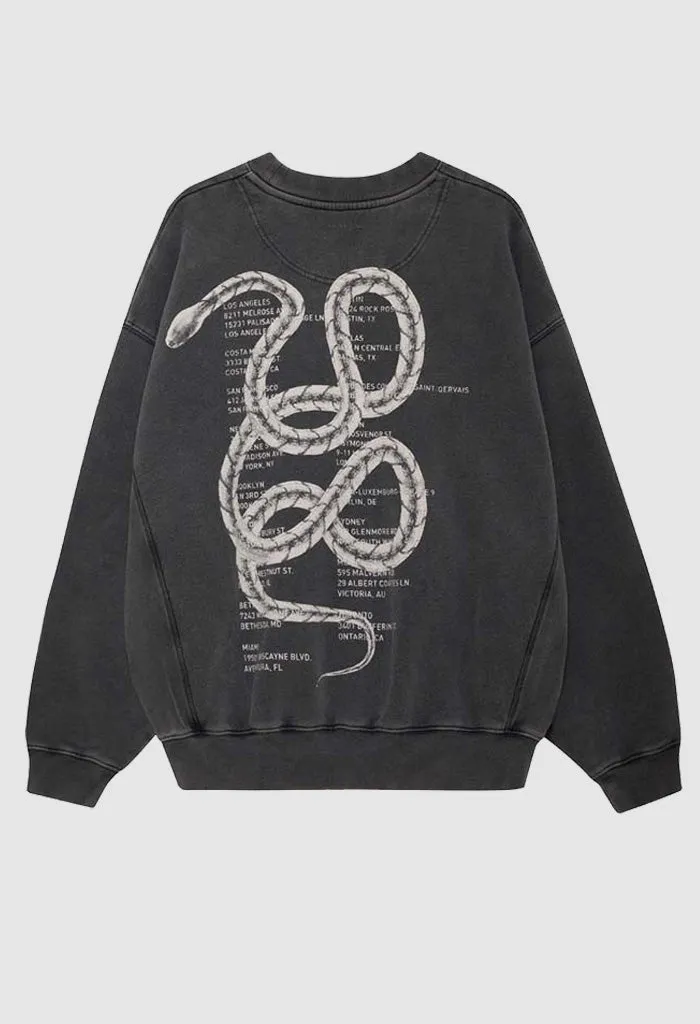 Jaci Sweatshirt Twisted Snake - Washed Black