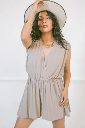 Soho Wrap Romper | {Ash Mocha}