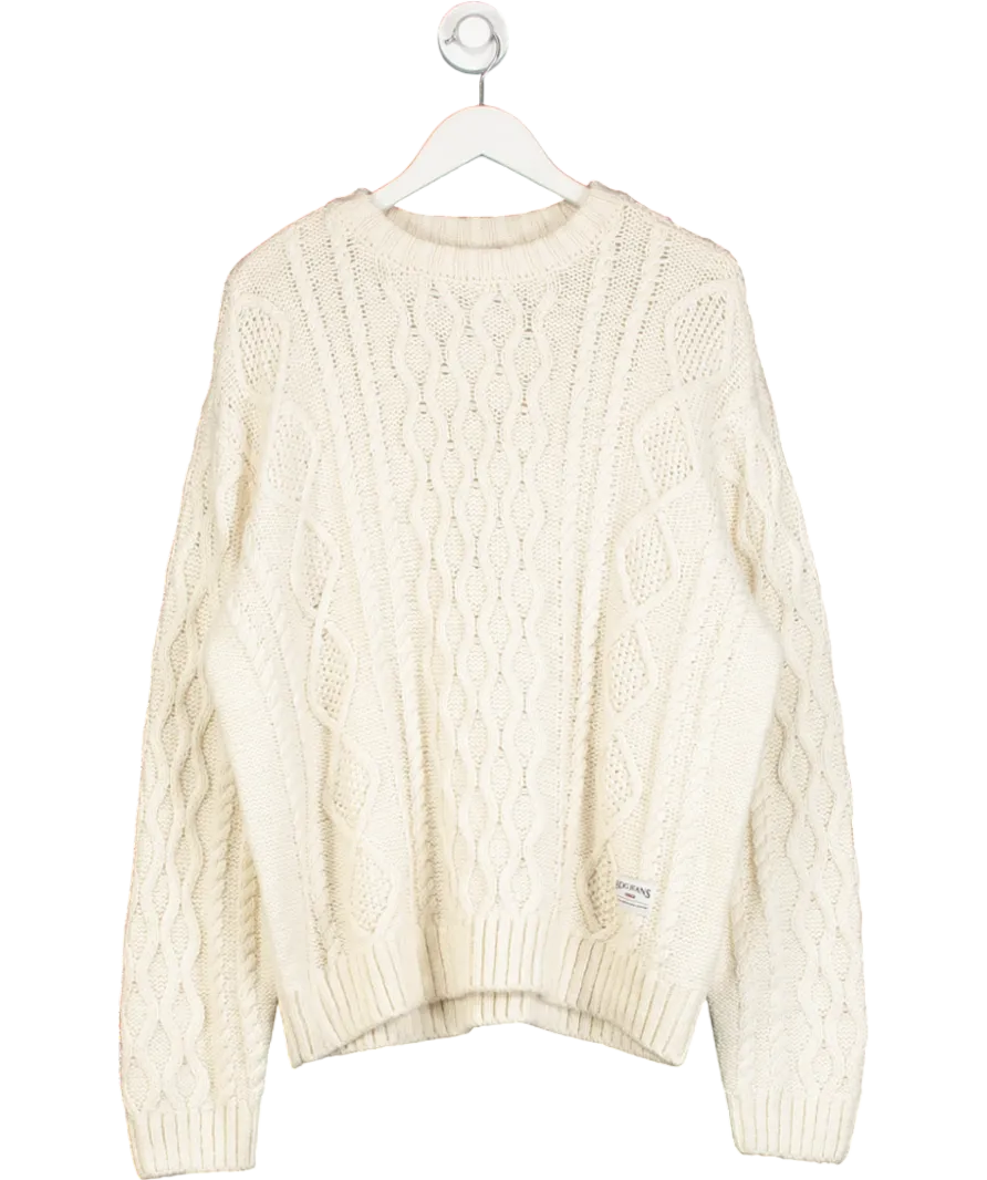 Urban Outfitters Cream Renewal Vintage Cable Knit Jumper UK M